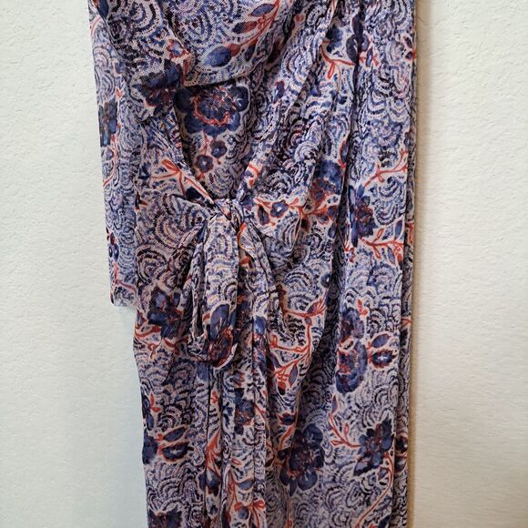 Misa Los Angeles Calypso One-Shoulder Cutout Dress Sz M Made In USA Bell Sleeve - Picture 8 of 11